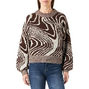 Pieces Pcmara Ls O-Neck Knit BC Sweater Femme, Chicory Coffee, S