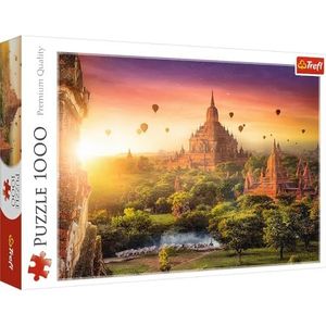 Trefl - Oude tempel, Burma, puzzel 1000 stukjes, boeddhistische tempel, zonsondergang, doe-het-zelf-puzzel, creatief entertainment, plezier, klassieke puzzels voor volwassenen en kinderen van 12 jaar