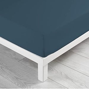 DOUCEUR D'INTERIEUR 1642650 hoeslaken voor 2 personen, katoen, nachtblauw, 160 x 200 cm,