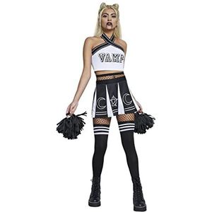 Smiffys 52189, cheerleader, black & white fever vamp cheerleader, dames, S-UK 08-10