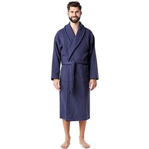 Ladeheid LA40-226 badjas, badstof, 100% katoen, voor heren, donkerblauw (D12)