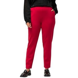 Ulla Popken Pantalon en jersey pour femme avec passepoil, rouge, 38W / 32L