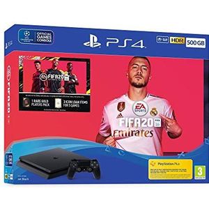 Sony PlayStation 4 Slim 500 GO + FIFA 20 + PS Plus 14 jours, Avec 1 Manette Sans Fil DUALSHOCK 4 V2