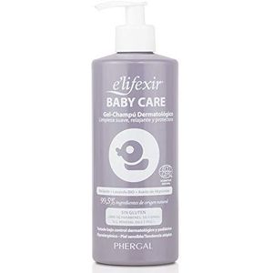 Elifexir Baby Care Dermatologische shampoo, vermindert roodheid en rust, 99% natuurlijke ingrediënten, hypoallergeen, zachte en zachte reiniging, 500 ml