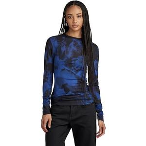 G-STAR RAW T-shirt vintage Wash Slim R T LS Wmn pour femme, Multicolore (Ballpen Blue Vintage Denim Wash D23871-c565-g271), XS