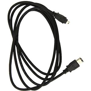 Max Value IEEE 1394a kabel, 6-polig op 4-polige stekker, 2 m, zwart (UK-import)