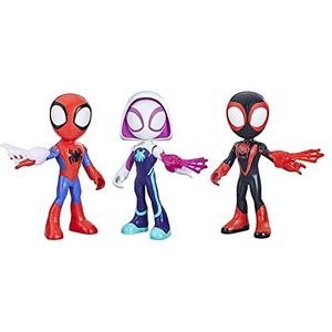 Marvel Hasbro Spidey and his Amazing Friends, reuzegrote actiefiguur, 22 cm, set van 3, speelgoed voor kinderen vanaf 3 jaar