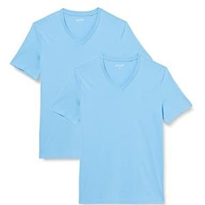 MUSTANG Heren T-shirts in dubbele verpakking, Bonnie Blue 5094