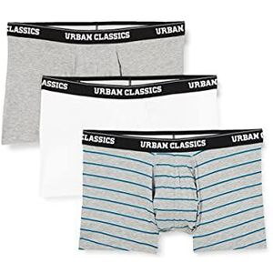 Urban Classics Snowman Christmas boxershorts voor heren, 3 stuks, maat S - 5XL, Grote Aopband, grijs en wit