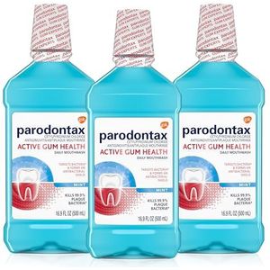 Parodontax Active Gum Health Mouthwash, anti-plaque en antigingivitis munt, 3 x 16,9 ml Oz