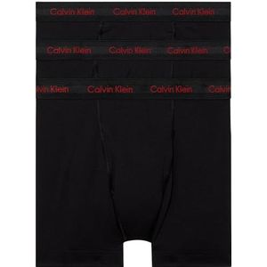 Calvin Klein Boxershorts 3 stuks getailleerde boxershorts voor heren, Zwart met rode brandweer logo's