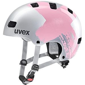 uvex Kid 3 Robuuste fietshelm voor kinderen, individuele maatverstelling, geoptimaliseerde ventilatie, zilver, roze, 51-55 cm