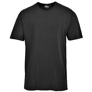 Portwest B120BKRL Large Thermo T-shirt met korte mouwen voor heren, zwart, B120BKRXXL