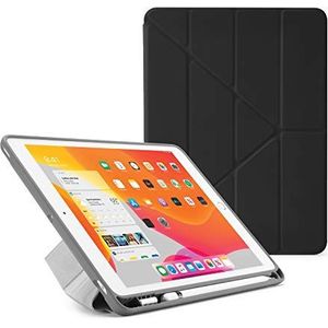 Pipetto origami pennenetui voor iPad 10,2 inch / 7e en 8e generatie | 5 standposities | penhouder en afdekking voor automatische sleep/wake-functie - zwart