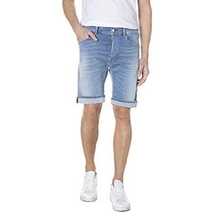 Replay heren jeans shorts, 010 lichtblauw