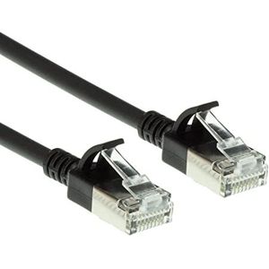 ACT 3,8 mm Cat6a U/FTP LSZH LAN-kabel, 3,8 mm dunne, flexibele CAT6a-kabel met RJ45-stekker, voor gebruik in datacenters, 1 meter, zwart - DC7901