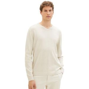 TOM TAILOR 1039811 heren sweater, 30318 - Nice Off White Melange