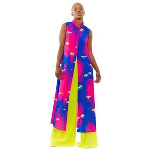 CHAOUICHE Flow Maxivest tanktop voor dames, Print vogels