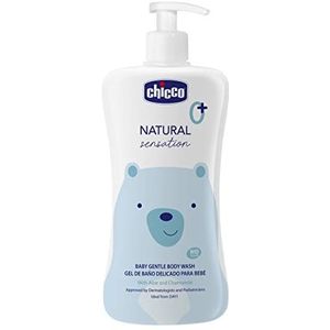 Chicco Natuurlijke badgel Sensation 500 ml, cosmetica voor baby's en pasgeborenen, 0+ maanden, natuurlijke ingrediënten, reinigt de huid en het lichaam van de baby, duurzame verpakking, 500 ml