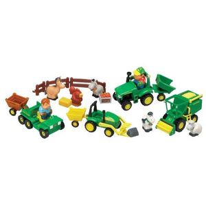 TOMY - Set plezier op de boerderij, dieren met figuren en voertuigen van John Deere 34984A2, miniatuurauto's, leerzaam, speelgoed voor de eerste leeftijd, geschikt voor kinderen vanaf 18 maanden