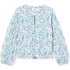 D-xel Gewatteerde jas voor meisjes, Bloemenlichtblauw