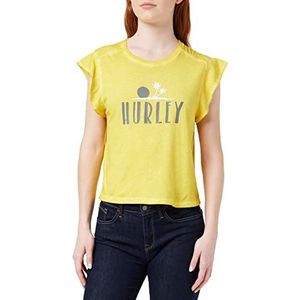 Hurley Flutter T-shirt voor dames, zwavelgeel