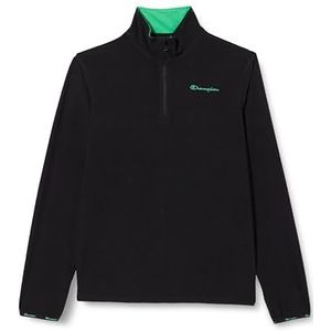 Champion Legacy Micro Polar Fleece B - Quick-dry Micropolar Half Zip trainingspak voor kinderen, uniseks, Nero/Groen Glanzend