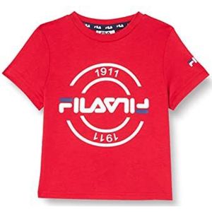 Fila Salamis Graphic Logo T-shirt voor kinderen, uniseks, True Red, 86-92, Rood