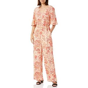 Part Two Adrienne Jumpsuit voor dames, Caramel Cream Wallpaper Print