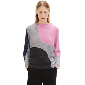 TOM TAILOR 1039322 damessweater, 34416 - Grijs Shapes Design