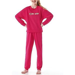 Schiesser Lange pyjama voor meisjes met manchetten van biologisch katoen - maten 140-176, Pink_179970