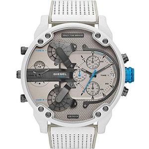 Diesel Mr. Daddy horloge voor heren, multifunctioneel uurwerk met siliconen, roestvrij staal of lederen band.