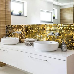 6 zelfklevende tegelstickers, zelfklevend, krullen, cementtegels, mozaïek, wandtegels, badkamer en keuken, zelfklevende cementtegels, 5 x 30 cm, 6 stuks