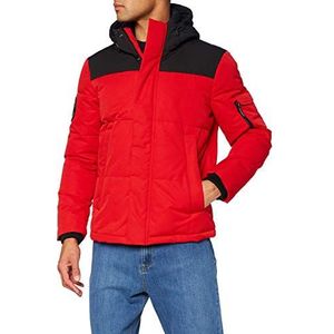 Superdry Gewatteerde Everest JKT gewatteerde jas voor heren, Rood met hoog risico