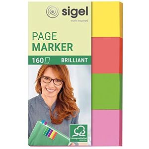 SIGEL HN630 bladwijzers van papier, 160 vellen, 5 x 2 cm, 4 kleuren