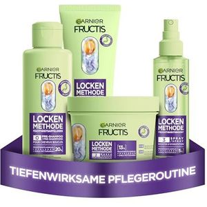 Garnier 4 stuks hydraterende haarverzorging voor alle krullen, herstelt en revitaliseert, met hyaluronzuur en shea, pre-shampoo, haarmasker en spray