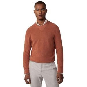 Hackett London Gebreid sweatshirt met textuur voor heren, Verbrand Oranje