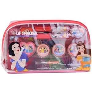 Lip Smacker Disney Princess Essential Make-uptas, cadeauset, kleurrijk, met lipgloss, crèmes, make-up-applicatoren en accessoires