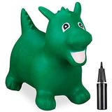 Relaxdays springdier draak - skippydier dino - skippybal dier - bpa-vrij - tot 80 kg - groen