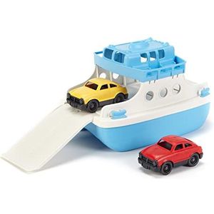 Green Toys FRBA-1038 Veerboot met twee speelgoedauto's - Bad- en waterspeelgoed