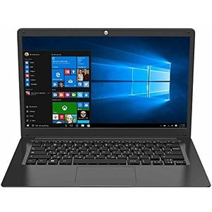TECHBITE ZIN BIS 14,1 inch desktop-laptop, 64 GB EMMC, dunne laptop, groot touchpad, Windows 10 Pro, HD TN, Intel Celeron N3450 Quad-Core, 4 GB RAM, 5000 mAh, toetsenbord in