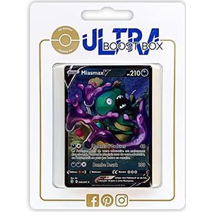 Miasmax V 100/192 Ultraboost X zwaard en schild 7 hemelse evolutie, set met 10 Franse Pokémon-kaarten
