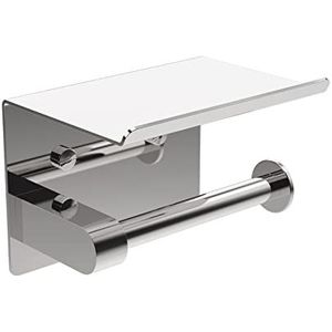 Ibergrif MK34053, toiletpapierhouder, wandgemonteerde toiletpapierhouder, 304 roestvrijstalen toiletrolhouder, installatie met schroeven of 3 m, zelfklevend, zilverkleurig