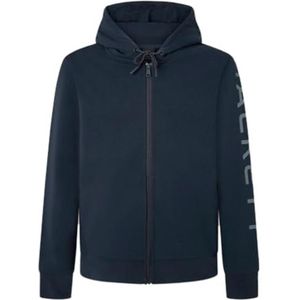 Hackett London Essential Fz Hoodie Sweatshirt met capuchon voor heren, Blauw (marineblauw/grijs)