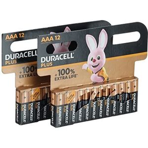 AAA Duracell Plus-batterijen (24 stuks) – alkaline 1,5 V – tot 100% langer – ideaal voor dagelijkse apparaten – verpakking 0% kunststof – houdbaarheid 10 jaar – LR03 MN2400 [Amazon Exclusive]