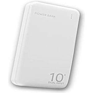 PHONIX Italia Power Bank 10.000mAh [Travel Friendly - 2 uitgangen] - draagbare oplader powerbank universeel voor iPhone Samsung Huawei - mobiele telefoon oplader (wit)