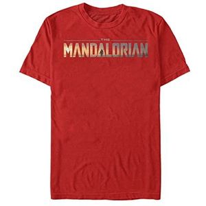 Star Wars T-shirt à manches courtes unisexe avec logo mandalorien, rouge, XXL