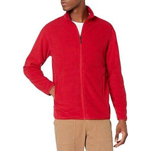 Amazon Essentials Fleecejack voor heren met doorlopende ritssluiting (verkrijgbaar in grote maat), rood, XXL