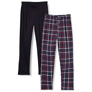 FM London Set van 2 herenpyjama's | Lichtgewicht pyjamabroek voor heren, loungewear en nachtkleding | rijk aan katoen, comfortabele pyjama voor heren, Navy Blauw