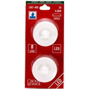 Konstsmide 1987-400 Set van 2 kleine led-theelichtjes met 2 CR2032-lampen 3 V inbegrepen